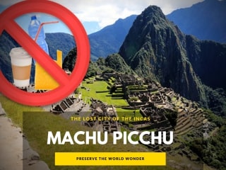 Entrance of plastics to Machu Picchu